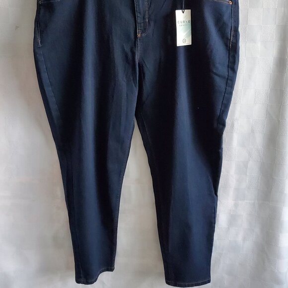 CURVE APPEAL High Rise Tummy Tucking Jeans Skinny Ankle Comfy Fitted Weekend - Picture 3 of 11